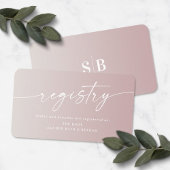Ombre Mauve & Ivory Wedding Shower-cadeauregistrat Informatiekaartje