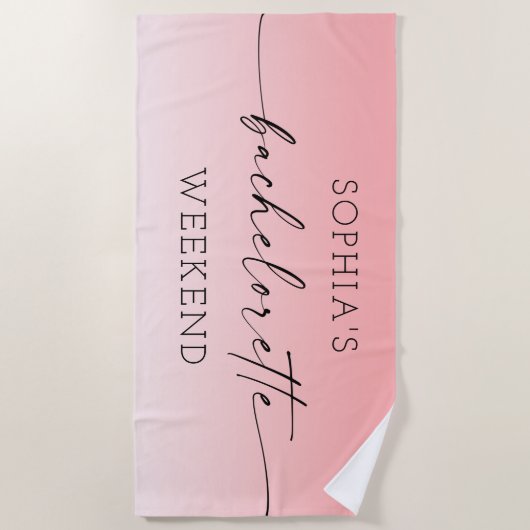 Ombré Meisje-voor-de-feestavond Strandhanddoek Strandlaken (Voorkant)