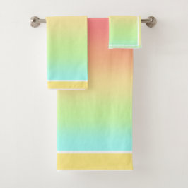 Ombre mengt perzik, Blauwgroen, groen geel handdoe Bad Handdoek