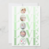 Ombre mint green LOVE foto Valentijnsdag Feestdagenkaart (Voorkant)