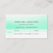 Ombre Mint Waterverf Minimale Benoemingskaart Afsprakenkaartje (Voorkant)