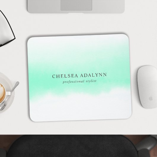 Ombre Mint Waterverf Minimalistisch Bedrijf Muismat