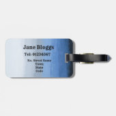 Ombre monogramed label blues bagagelabel (Achterkant horizontaal)