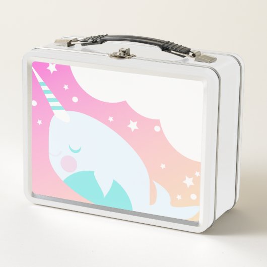 Ombre Narwhale Colorful Magical Cartoon Design (Voorkant)