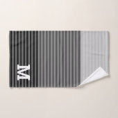 Ombre noir et gris rayé Monogramme (Serviette à main)