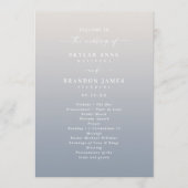 Ombre Off-White & Blue Wedding Ceremony Program Programma (Voorkant)
