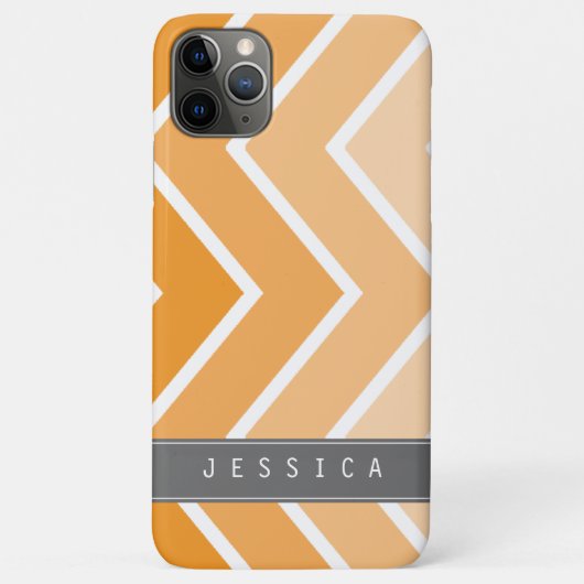 Ombre Oranje Zig Zag Chevrons Pattern Case-Mate iPhone Case (Achterkant)