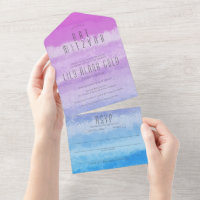 Ombre Paarse Blauw Elegant CUSTOM BAT BAR MITZVAH