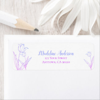 Ombre Paarse Blue Spring Tulips | Retouradres Etiket