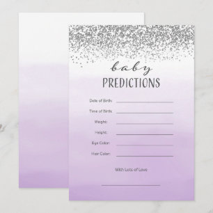Ombre Paarse en zilveren Baby Prediction Kaart