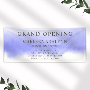 Ombre Paarse Waterverf Minimalistische Bedrijfscan Spandoek