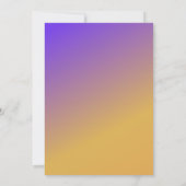 Ombre Paarse Yellow Wedding Invitation Kaart (Achterkant)