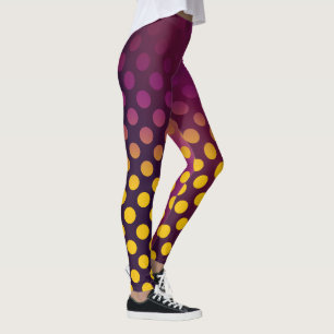 Ombre Passion Fruit Polka Dots Gold Fraasbesry Leggings