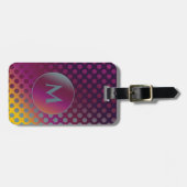Ombre Passion Fruit Polka Dots, Monogram Bagagelabel (Voorkant horizontaal)