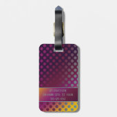 Ombre Passion Fruit Polka Dots, Monogram Bagagelabel (Achterkant verticaal)
