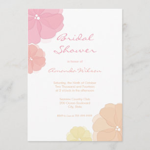 Ombre Pastel Floral Bridal Shower-uitnodigingen Kaart