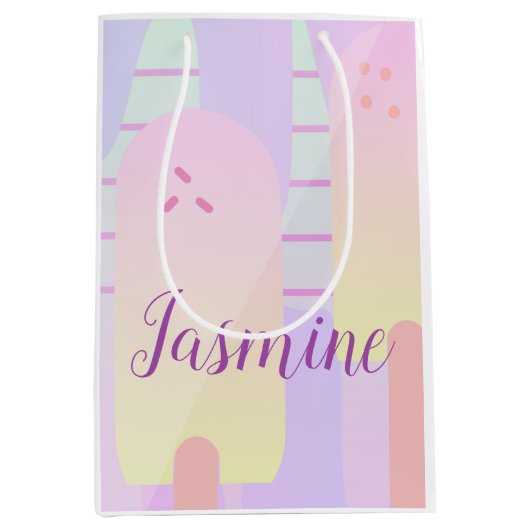 Ombre Pastel Ice Pop Stripes Medium Cadeauzakje (Voorkant)