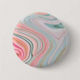 ombre pastel mint koraalroze marmer zirls ronde button 5,7 cm