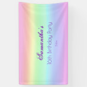  Ombre Pastel Regenboog 16e Verjaardagsfeest Spandoek (Verticaal)