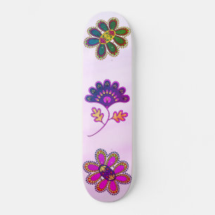 Ombre Pastel Roze Levendige Bloemen Skateboard