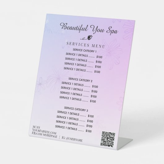 *~* Ombre Patel Regenboog Tafel voetstuk teken Reclamebord Met Voetstuk (Voorkant)