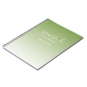 Ombre Pattern Gratitude Journal - groen en wit Notitieboek (Linkerzijde)