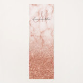 Ombre Personalized Marble Roos Gold Glitter Yogamat (Voorkant)