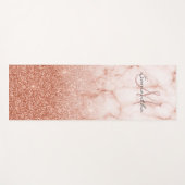 Ombre Personalized Marble Roos Gold Glitter Yogamat (Voorkant (horizontaal))