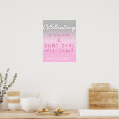 Ombre Pink and Silver Baby Shower Welcome Poster (Cuisine)