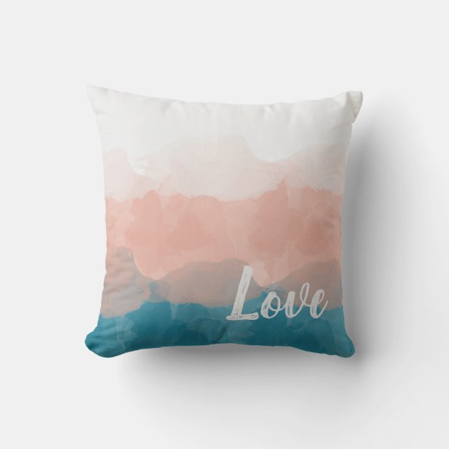 Ombre Pink en Blue Love Graceful Gradient Kussen (Voorkant)