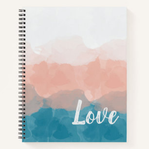 Ombre Pink en Blue Love Graceful Gradient Notitieboek