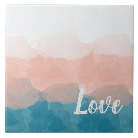 Ombre Pink en Blue Love Graceful Gradient Tegeltje (Voorkant)