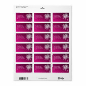 OMBRÉ PINK Étiquette de adresse TROPICAL PALMS (Feuille entière)