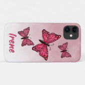 Ombre Pink Monarch Butterflies iPhone / coque ipad (Dos (Horizontal))