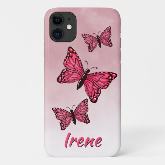 Ombre Pink Monarch Butterflies iPhone/iPad case (Achterkant)