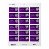 OMBRÉ PURPLE PALMS Étiquette de adresse TROPICAL (Feuille entière)