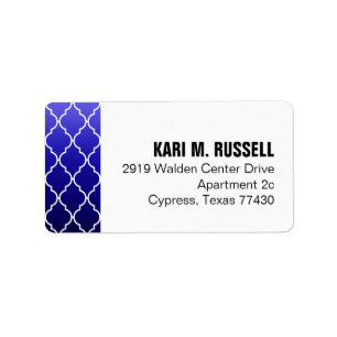 Ombre Quatrefoil Geometrische Mailing marine Ind Etiket