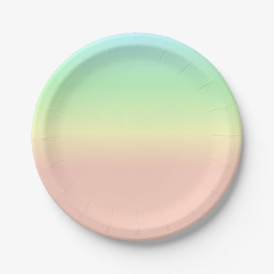 Ombre Rainbow Abstract Pastel Roze Patroon Papieren Bordje