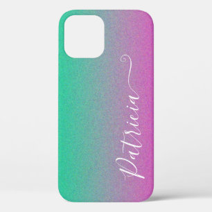 Ombre Rainbow Airbrush Achtergrond Gepersonaliseer iPhone 12 Hoesje