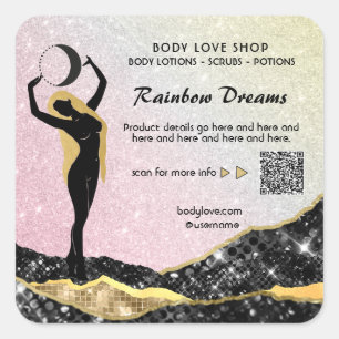 *~* Ombre Rainbow Goddess Inention Spell AP24 S Vierkante Sticker