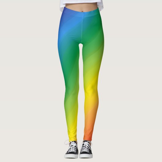 Ombre Rainbow LGBTQ Pride Colorful Leggings (Voorkant)