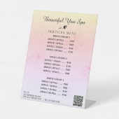 *~* Ombre Rainbow Pastel Table Pedestal Sign. Reclamebord Met Voetstuk (Voorkant)