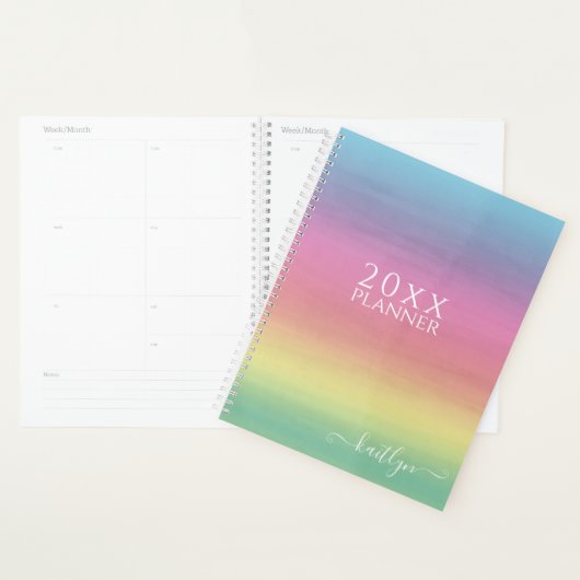 Ombre Rainbow Sky | Gepersonaliseerde planner (Display)