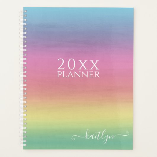 Ombre Rainbow Sky | Gepersonaliseerde planner (Voorkant)