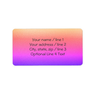 Ombre Rainbow Sunset   Shimmery Bookplate-labels Etiket