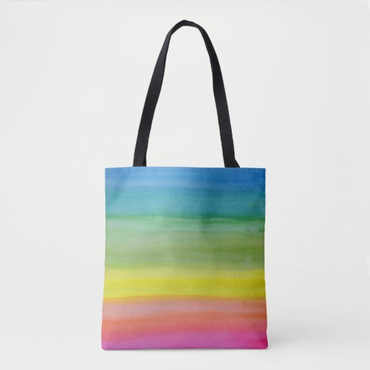 Ombre Rainbow Waterverf Print Tas (Voorkant)