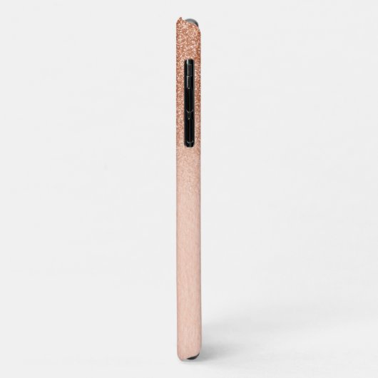 Ombre Roos Gold Glitter Fading Monogram Case-Mate iPhone Case (Achterkant/links)