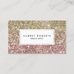 Ombre Roos Pink Gold Glitter Girly Visitekaartjes