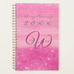 Ombre rose du gestionnaire 2023 avec Monogramme<br><div class="desc">Monogramme Planner en rose ombre brillant. Le titre, l'année, votre nom et votre initiale sont tous entièrement modifiables et sont indiqués dans la typographie de script désinvoltement élégante, en gris et rose chaud. L'exemple de titre indique "Busy Planning 20xx" que vous pouvez modifier comme vous le souhaitez. Le design est...</div>