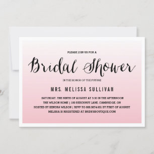 Ombre rose Invitation de douche nuptiale